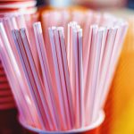 Close-Up Of Drinking Straws In Container